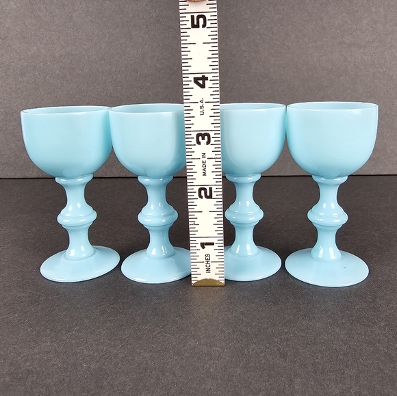 PV France Portieux Vallerystahl Cordial Glasses Blue Set Of 4 - Picture 5 of 7